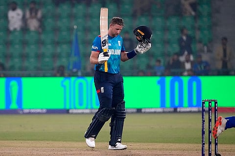 ICC Champions Trophy, AFG vs ENG: England's Joe Root celebrates after scoring century