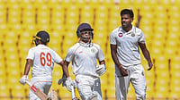PTI : Vidarbha's Danish Malewar, center, and Karun Nair run between the wickets on the first day of the Ranji Trophy final cricket match between Vidarbha and Kerala, at Vidarbha Cricket Association (VCA) Stadium, in Nagpur, Wednesday, Feb. 26, 2025.
