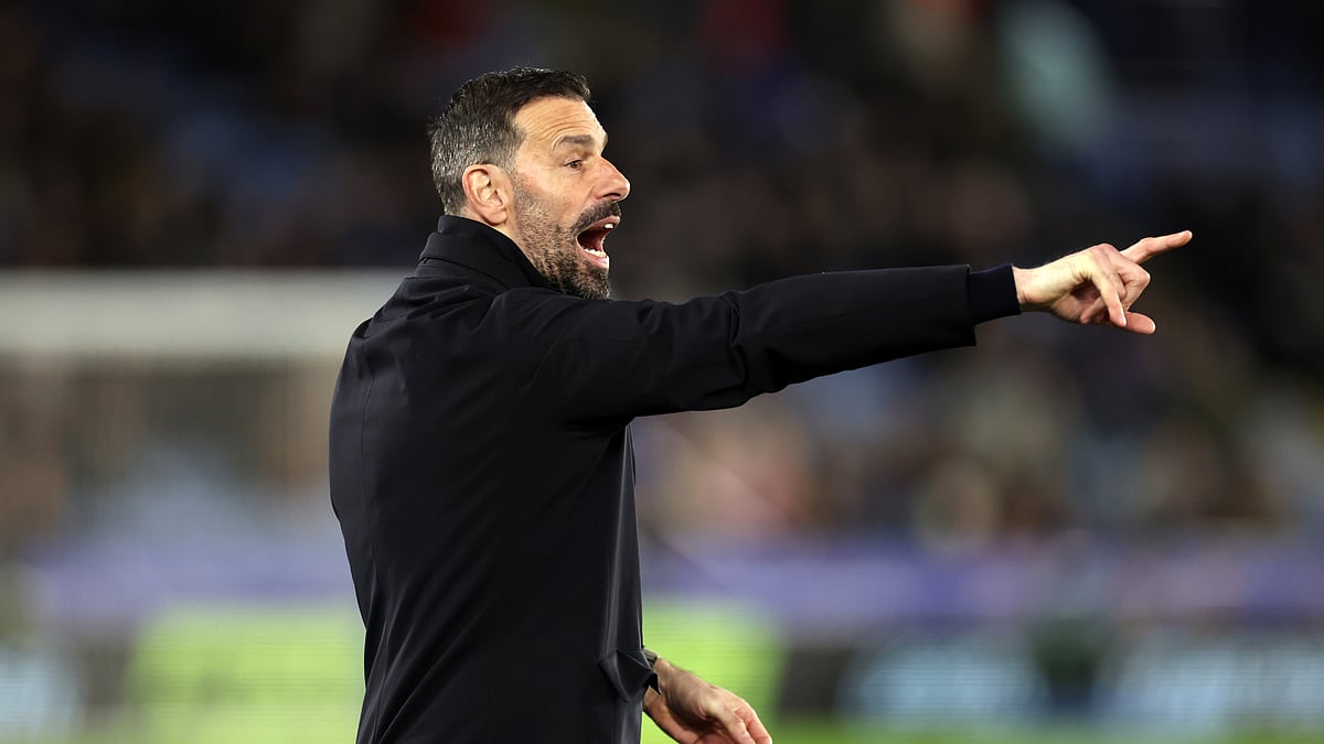 Ruud van Nitselrooy during Leicester City's defeat to Brentford