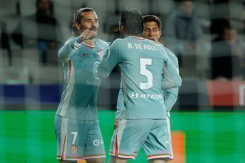 Copa Del Rey SFs: Atletico Madrid players celebrate after a goal