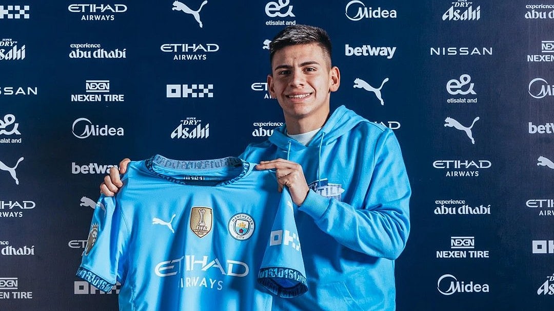 Photo: X | Claudio Echeverri : Manchester City have added Argentine midfielder Claudio Echeverri to their ranks.