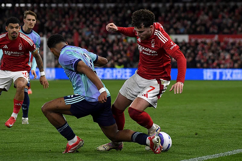English Premier League Soccer 2024-25 Nottingham Forest vs Arsenal: Neco Williams