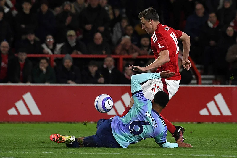 English Premier League Soccer 2024-25 Nottingham Forest vs Arsenal: Gabriel