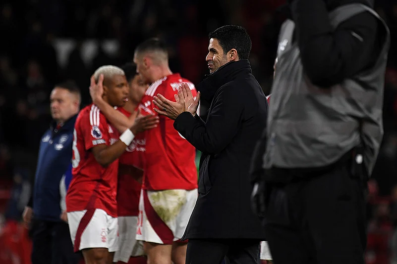 English Premier League Soccer 2024-25 Nottingham Forest vs Arsenal: Mikel Arteta