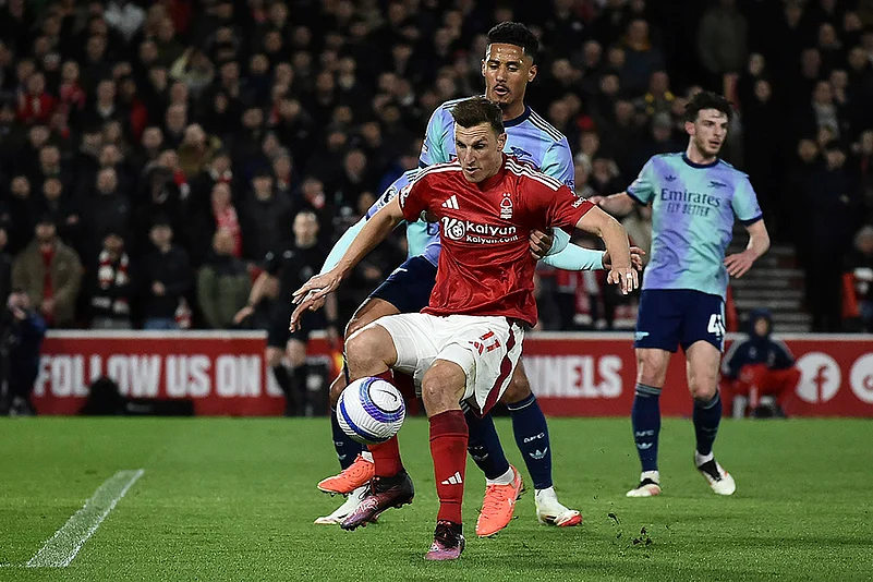 English Premier League Soccer 2024-25 Nottingham Forest vs Arsenal: William Saliba