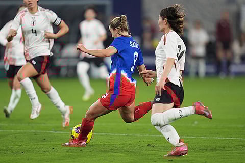 SheBelieves Cup Final US vs Japan: US forward Ally Sentnor scores a goal