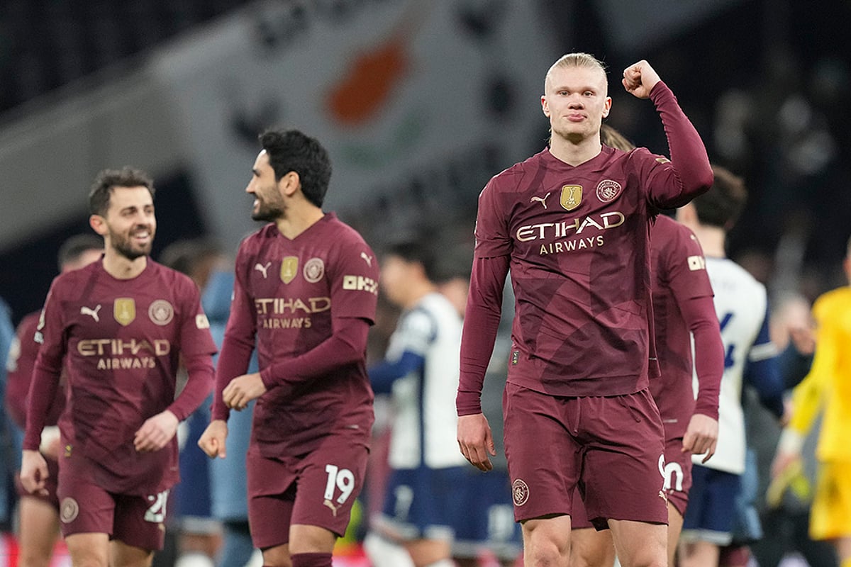 English Premier League Soccer 2024-25 Tottenham Hotspur vs Manchester City: Erling Haaland