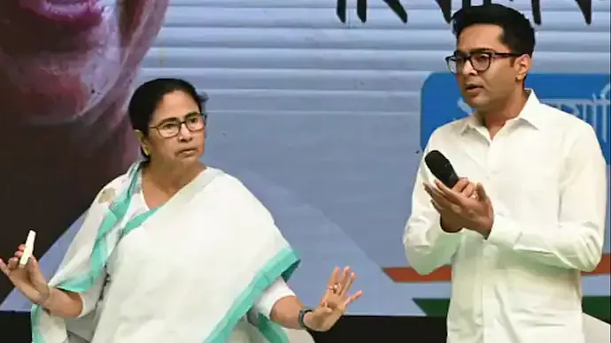 TMC MP Abhishek Banerjee with West Bengal CM Mamata Banerjee