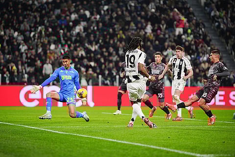Coppa Italia Quarter-final: Juventus' Khephren Thuram (19) scores