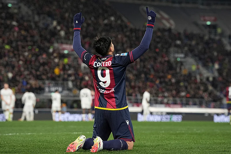 Italy soccer Serie A 2024-25 Bologna FC vs AC Milan: Santiago Castro