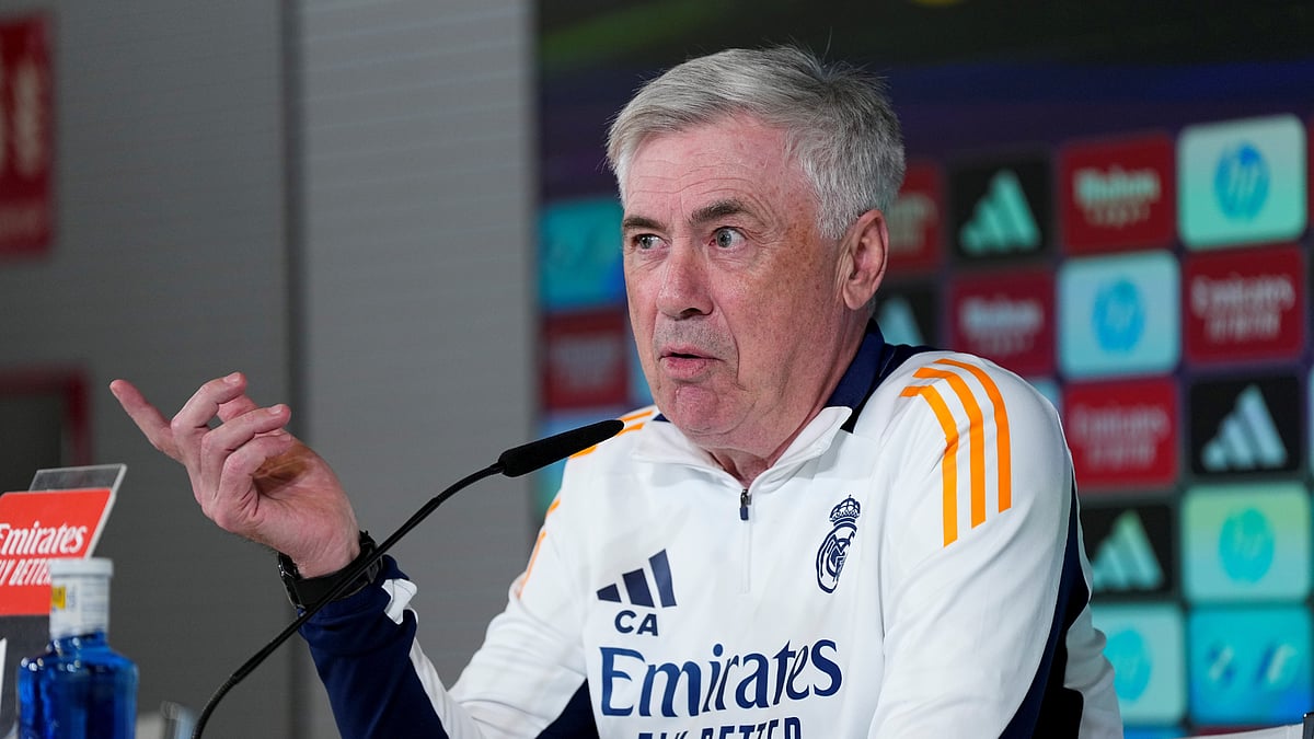 Carlo Ancelotti during a pre-match press conference