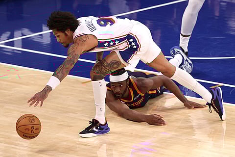 NBA 2024-25: 76ers' Kelly Oubre Jr. steals the ball from Knicks' OG Anunoby