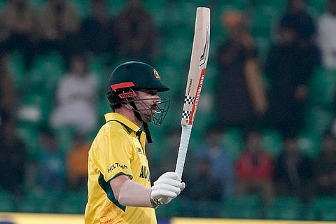 ICC Champions Trophy, AFG vs AUS: Australia's Travis Head celebrates after scoring fifty