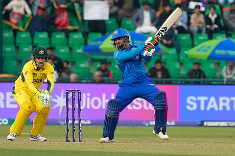 ICC Champions Trophy, AFG vs AUS: Afghanistan's Rashid Khan bats