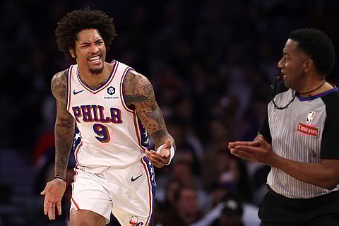 NBA 2024-25: 76ers' Kelly Oubre Jr. reacts to a foul call