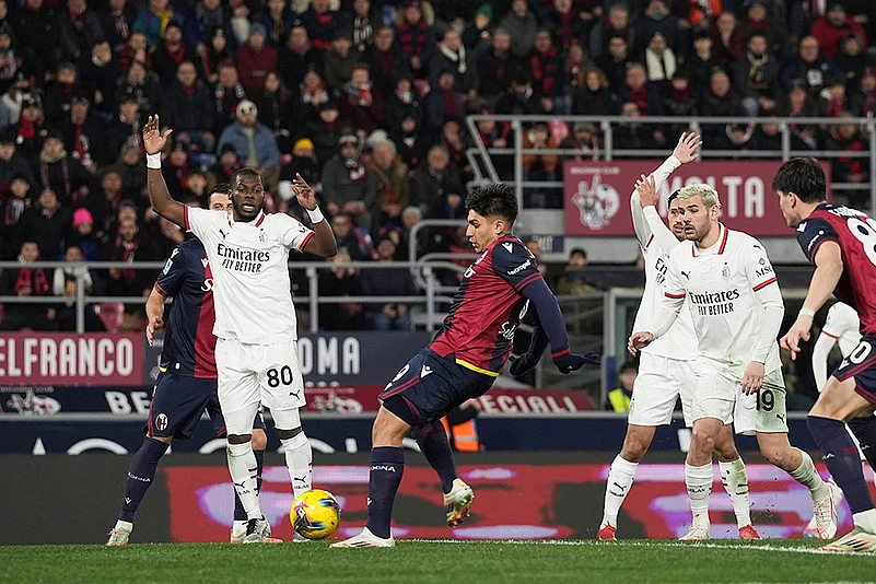 Italy soccer Serie A 2024-25 Bologna FC vs AC Milan: Santiago Castro