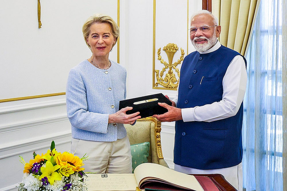 | Photo: @narendramodi on X via PTI  : PM Modi meets President of the European Commission