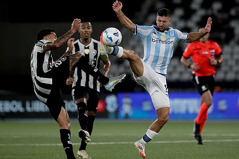 Recopa Sudamericana 2025 Final: Luciano Vietto of Racing Club and Gregore of Botafogo battle for the ball