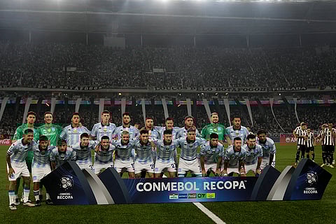 Recopa Sudamericana 2025 Final: Players of Racing Club pose for a team photo