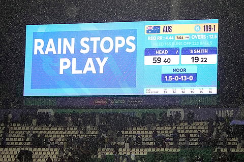 ICC Champions Trophy, AFG vs AUS: Fans take shelter under a big screen