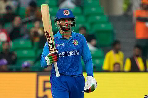ICC Champions Trophy, AFG vs AUS: Afghanistan's Azmatullah Omarzai celebrates after scoring fifty