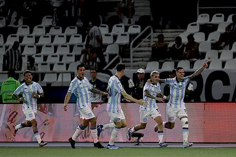 Recopa Sudamericana 2025 Final: Bruno Zuculini of Racing Club celebrates scoring his side's second goal