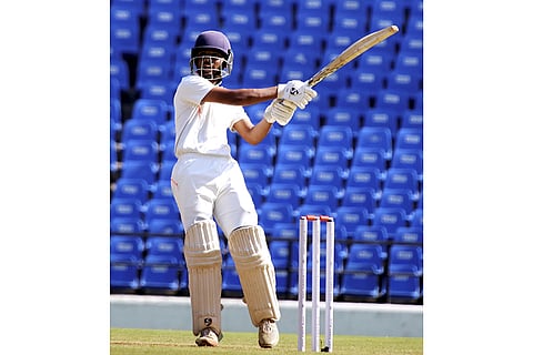 Ranji Trophy Final, VIDAR vs KER-Day 2: Vidarbha's Danish Malewar plays a shot