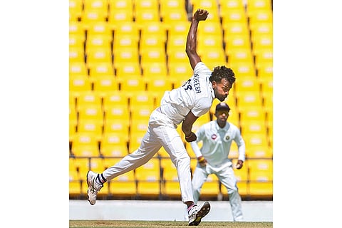 Ranji Trophy Final, VIDAR vs KER-Day 2: Kerala's MD Nidheesh bowls a delivery