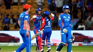 PTI : Delhi Capitals' Jemimah Rodrigues and Meg Lanning celebrate after the team won a Women's Premier League (WPL) 2025 cricket match against Mumbai Indians, at the M Chinnaswamy Stadium, in Bengaluru, Friday, Feb. 28, 2025.