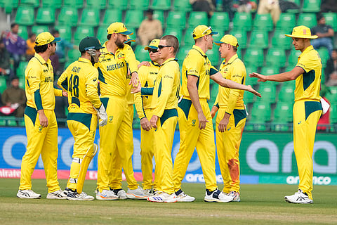 ICC Champions Trophy, AFG vs AUS: Australia's Adam Zampa celebrates after taking the wicket of Afghanistan's Ibrahim Zadran