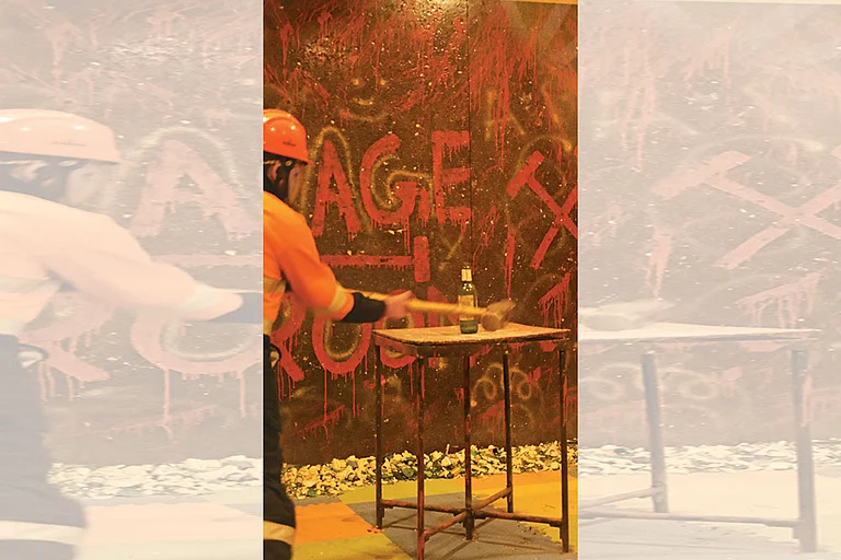 Smash it with Anger: A scene from a rage room in Delhi - Photo: Sandra Kuriakose