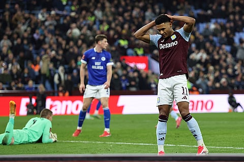 English FA Cup fifth round: Aston Villa's Ollie Watkins, right, reacts