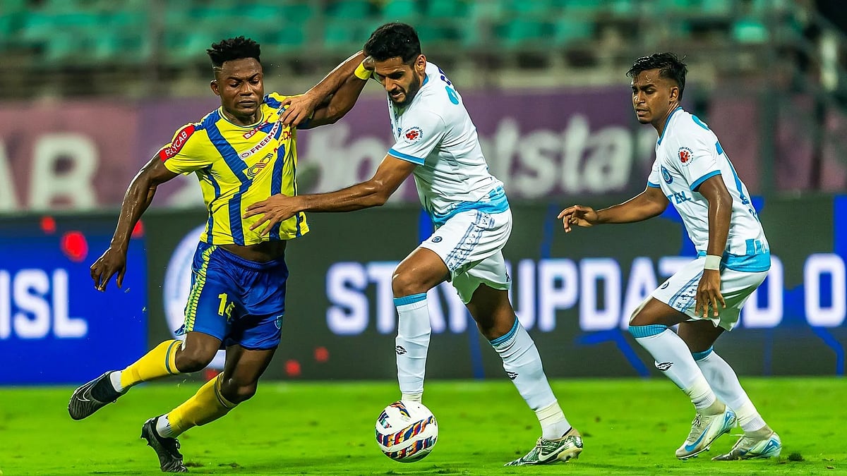 ISL : Action from the Indian Super League match between Kerala Blasters and Jamshedpur FC.