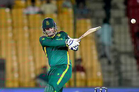 Champions Trophy 2025, RSA Vs ENG: South Africa's Rassie van der Dussen plays a shot