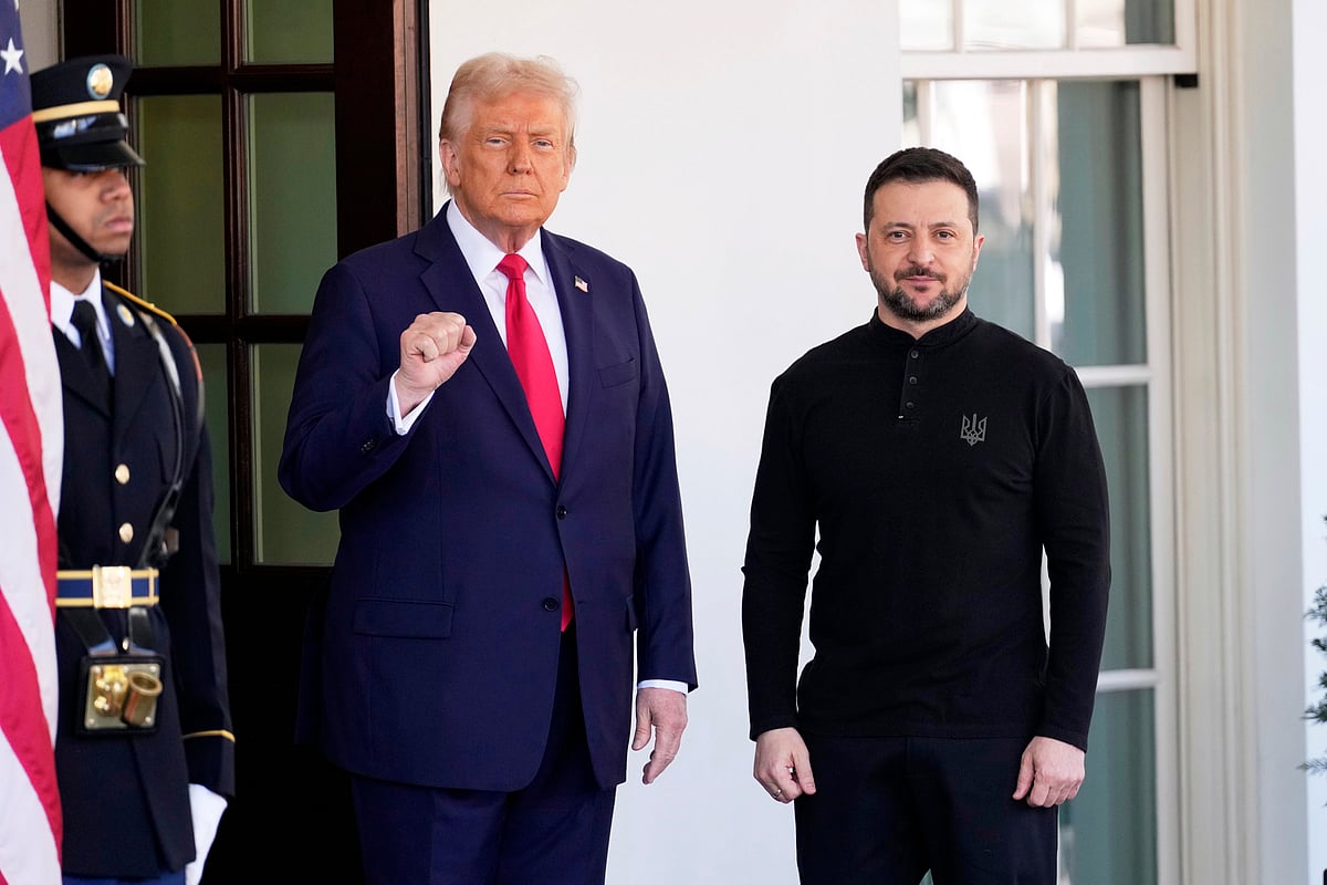 Ukrainian President Volodymyr Zelenskyy and US President Donald Trump held talks at Oval office in White House - AP