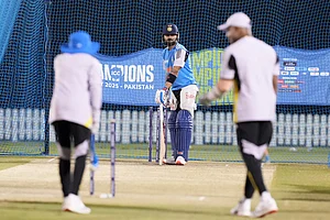 | Photo: PTI/Arun Sharma : ICC CT 2025 IND vs NZ: India's Virat Kohli bats in the nets