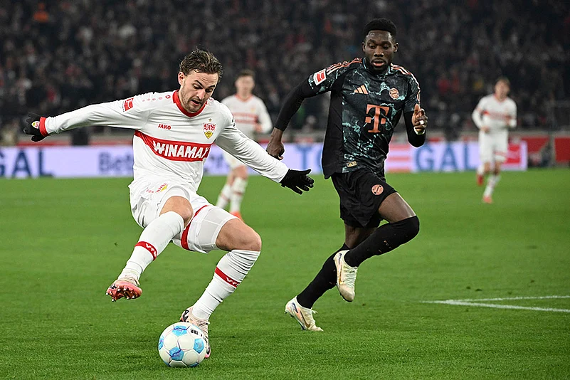 Germany Bundesliga soccer 2024-25 VfB Stuttgart vs Bayern Munich: Alphonso Davies