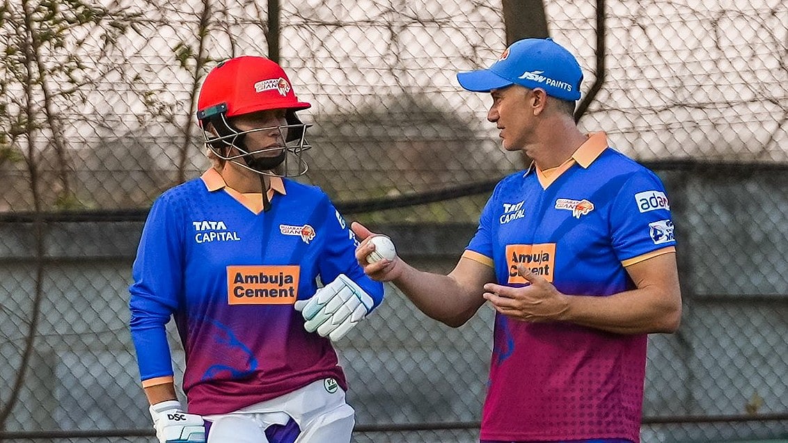 Photo: X | Gujarat Giants : Gujarat Giants captain Ashleigh Gardner during a practice session.