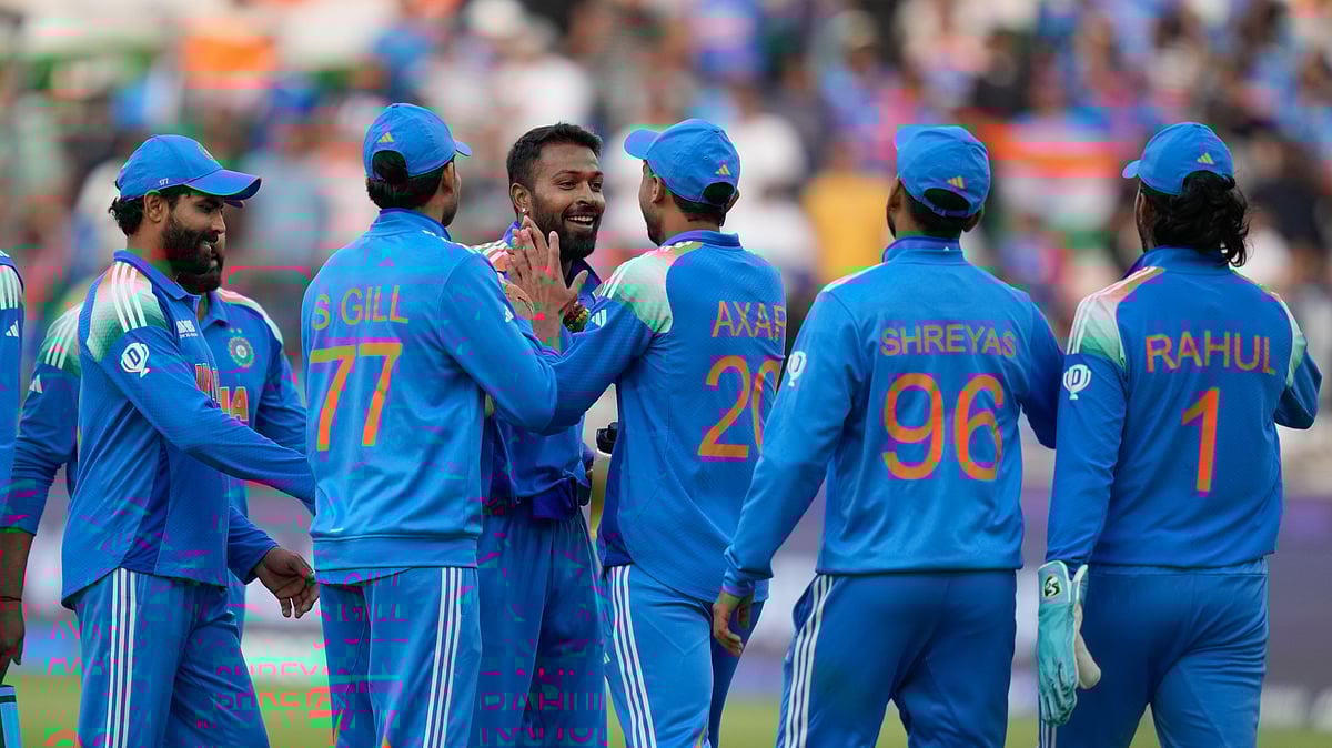 Indias Hardik Pandya, centre, celebrate the wicket. AP Photo