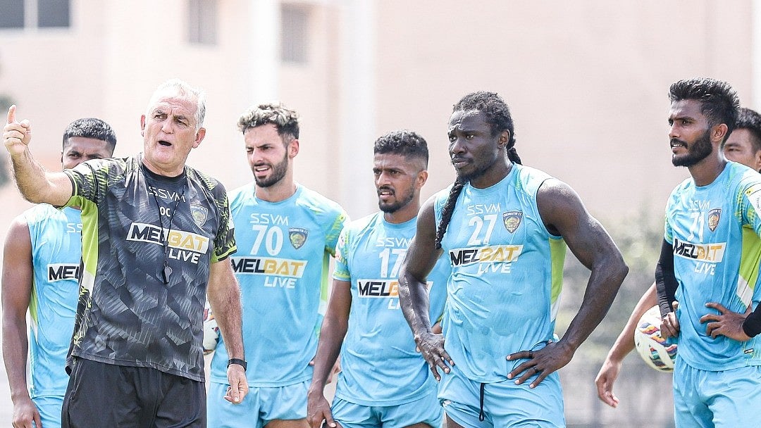Photo: X | Chennaiyin FC : Chennaiyin FC players during a practice session.
