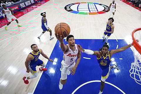 NBA Basketball Game: Philadelphia 76ers vs Golden State Warriors