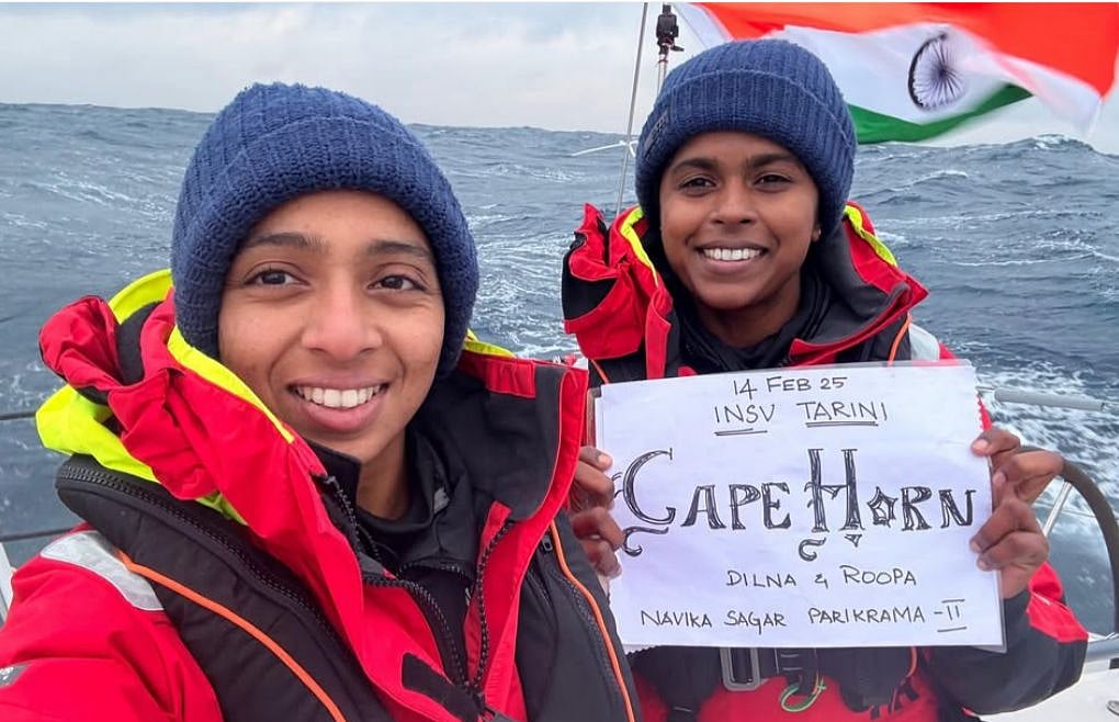 Indian Navy : Lieutenant Commander Dilna K and Lieutenant Commander Roopa A |