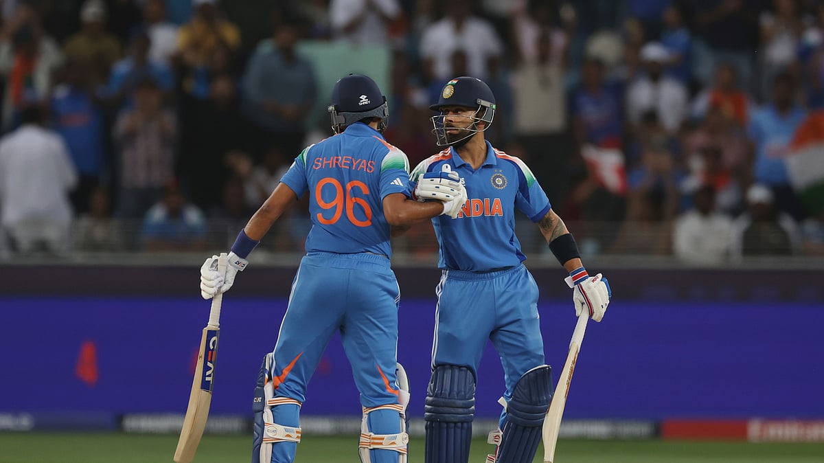 AP Photo/Christopher Pike : India's Virat Kohli with India's Shreyas Iyer 