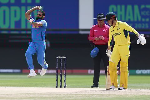 CT 2025 IND vs AUS semifinal: India's Mohammed Shami bowls a delivery