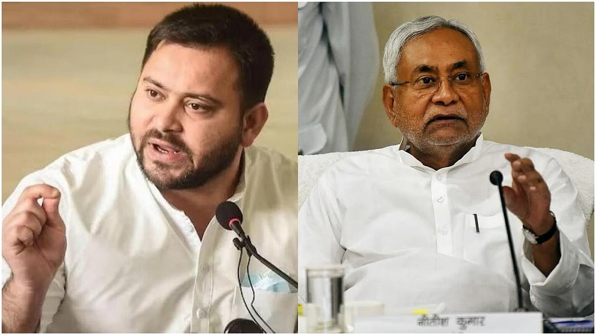 Bihar CM Nitish Kumar (R) and Tejashwi Yadab