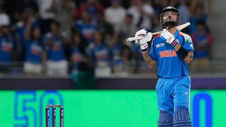 ICC Champions Trophy, IND vs PAK: India's Virat Kohli celebrates his fifty - | Photo: AP/Altaf Qadri