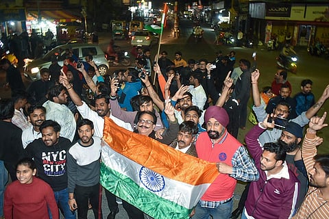 Celebrations after India's win