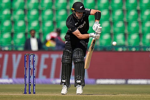 CT 2025, SA vs NZ Semifinal: New Zealand's Will Young plays a shot