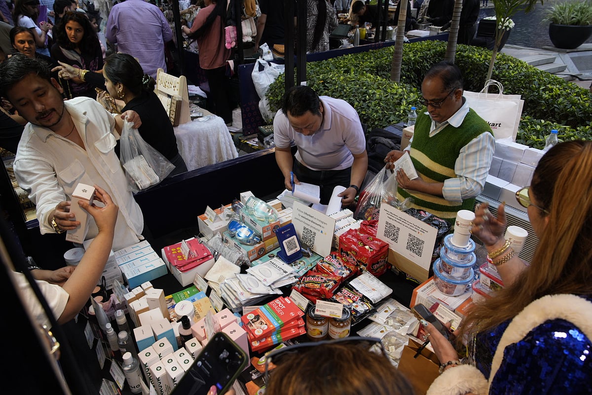 Kori Marts stall showcasing Korean groceries, household items and skincare products