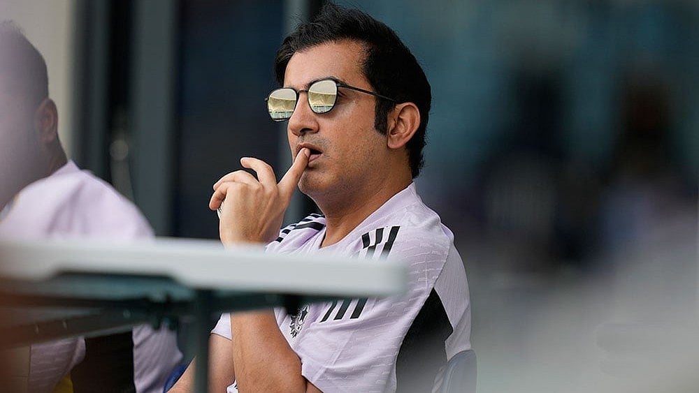 Photo: AP/Altaf Qadri : ICC Champions Trophy: Team India head coach Gautam Gambhir.